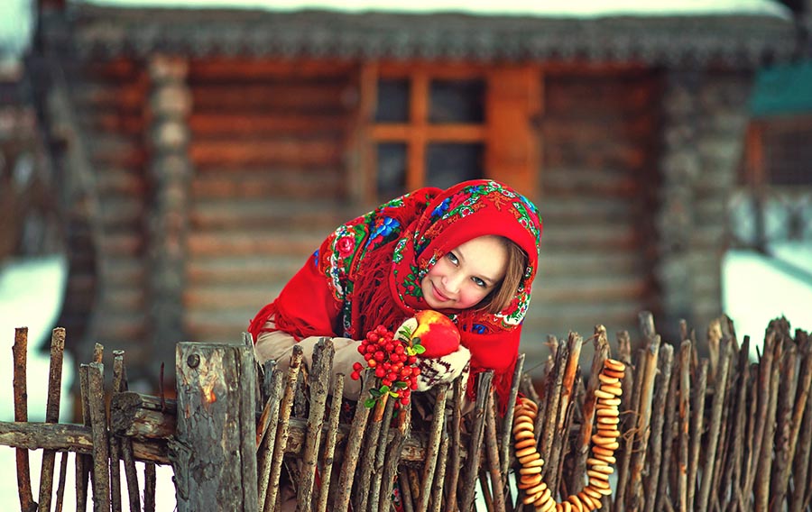 Sexy girl Women in Slavic costumes in Charlotte